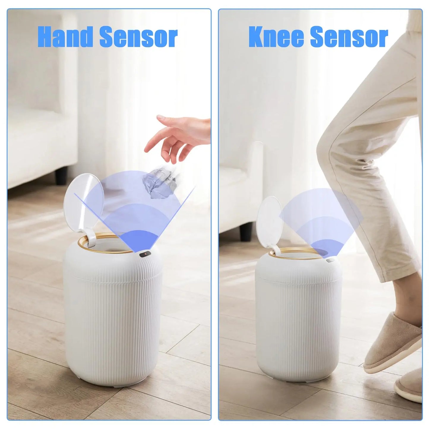 Automatic Trash Can with Lid, Small Plastic Smart Trash Can, Motion Sensor Trash Can for Bedroom, Bathroom, Kitchen, Office