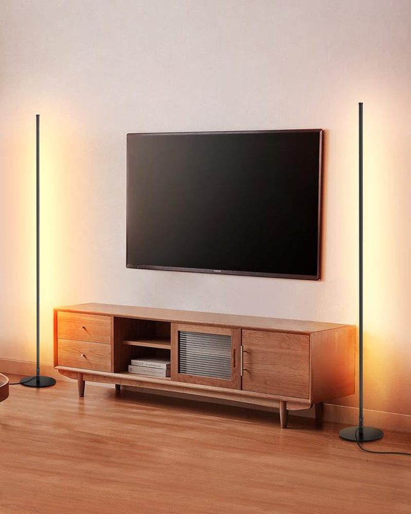 【Best Choice】Dewenwils 2-Pack 57.5" Minimalist LED Corner Floor Lamp, Modern Dimmable Mood Lighting, Standing Tall Floor Lamp for Living Room, Bedroom, Office, 3000K Warm White Light-Hflk02T