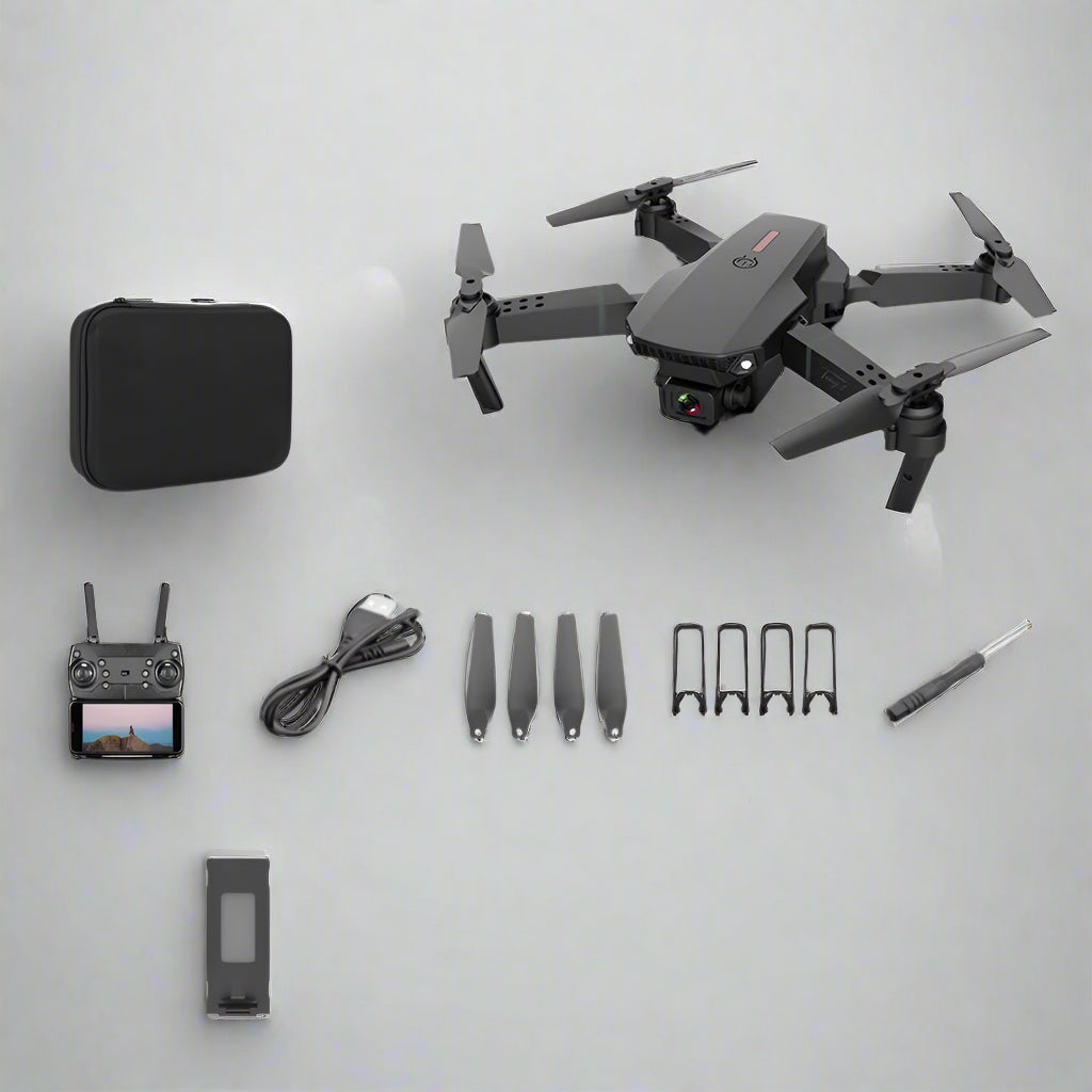 E88 Pro Foldable Quadcopter Drone - WIFI FPV, HD 4K Camera, Altitude Hold