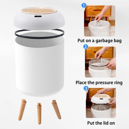 Automatic Trash Can with Lid, Small Plastic Smart Trash Can, Motion Sensor Trash Can for Bedroom, Bathroom, Kitchen, Office